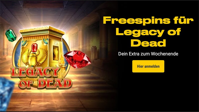 Jedes Wochenende Legacy of Dead Freispiele bei bwin Casino in Deutschland!