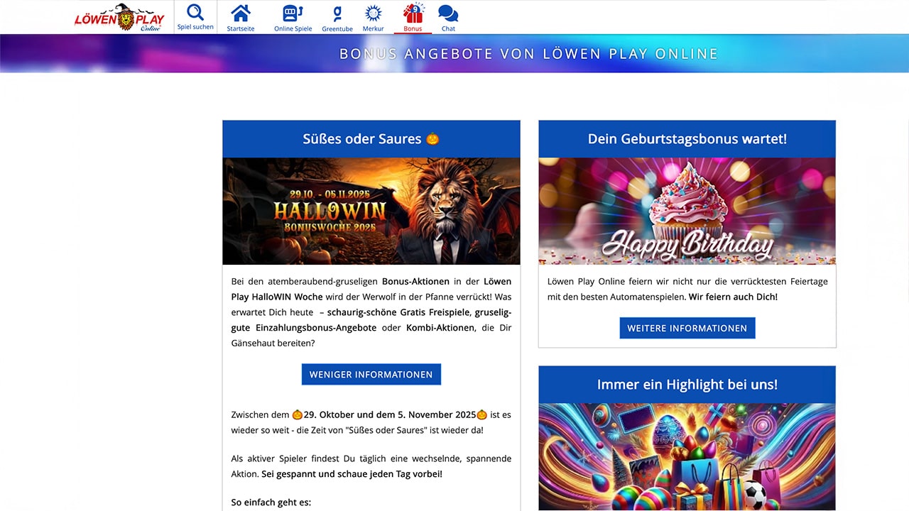 Löwen Play Halloween Aktion aktivieren