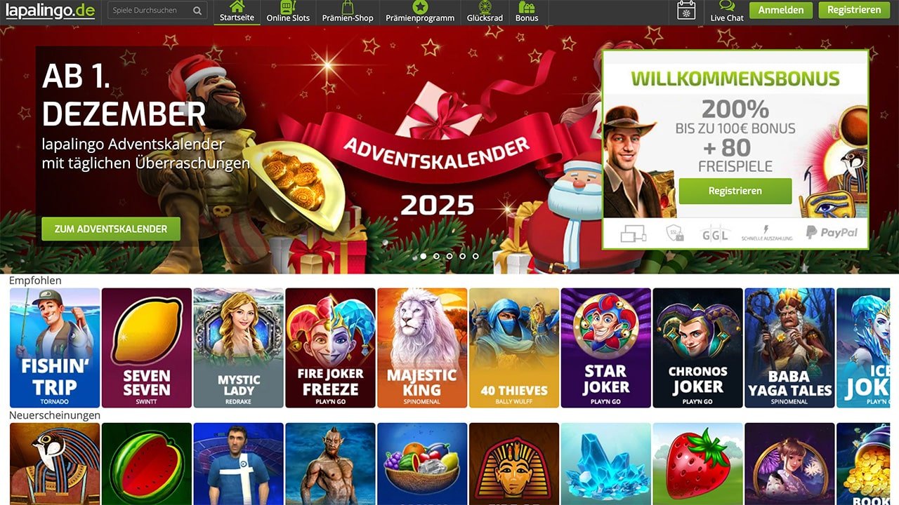 Lapalingo Casino Weihnachtsaktionen 2025