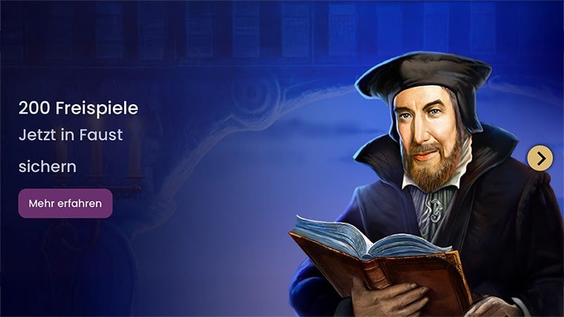 Lord Lucky Casino bis zu 200 Freispiele f&uuml;r Faust!