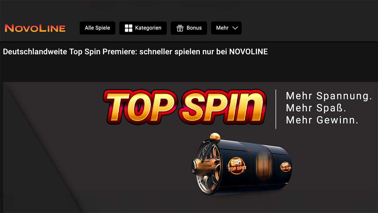 NOVOLINE.DE Deutschlandpremiere Top Spin NOVOLINE.DE Deutschlandpremiere Top Spin