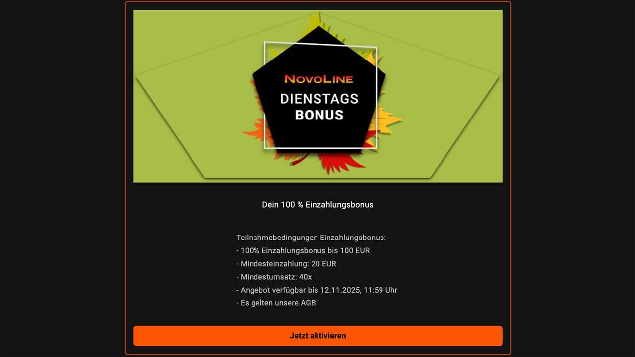 NOVOLINE.DE Singles Day Bonusgeld