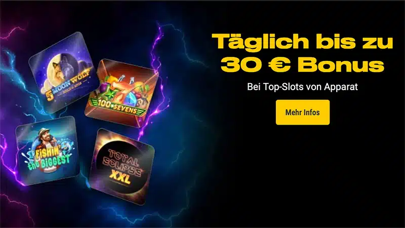 Nur bei bwin Deutschland bis 30 &euro; Echtgeld-Bonus mit neuen Apparat Slots!