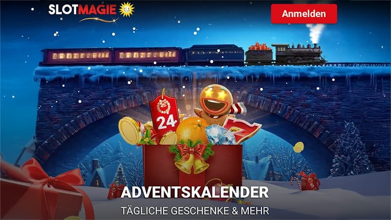 SlotMagie Adventskalender 2025 mit 1000 Freispiele Weihnachts-Express!