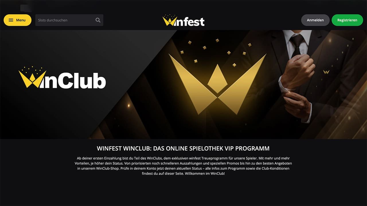 Winfest.de setzt auf Vielfalt beim Bonus mit Win Club