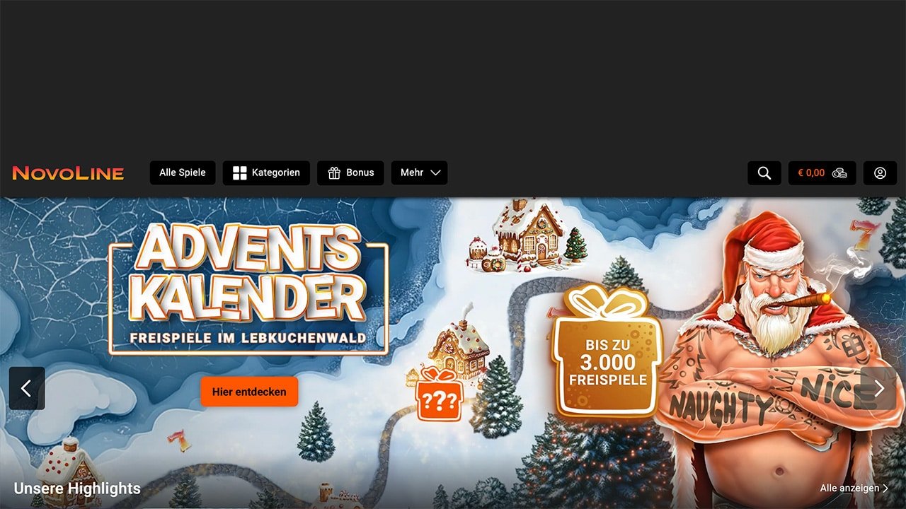 NOVOLINE.DE Bonuskalender Weihnachten