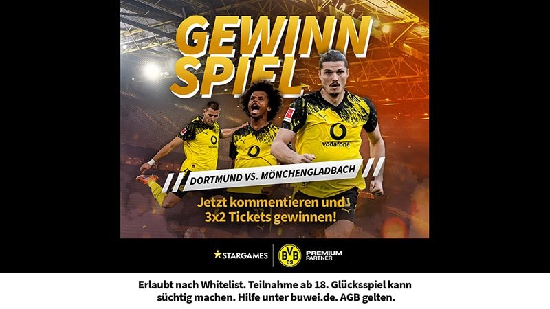 StarGames BVB Gewinnspiel mit Ausw&auml;rtstermin in London!