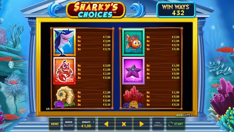 Sharky&rsquo;s Choices Win Ways 