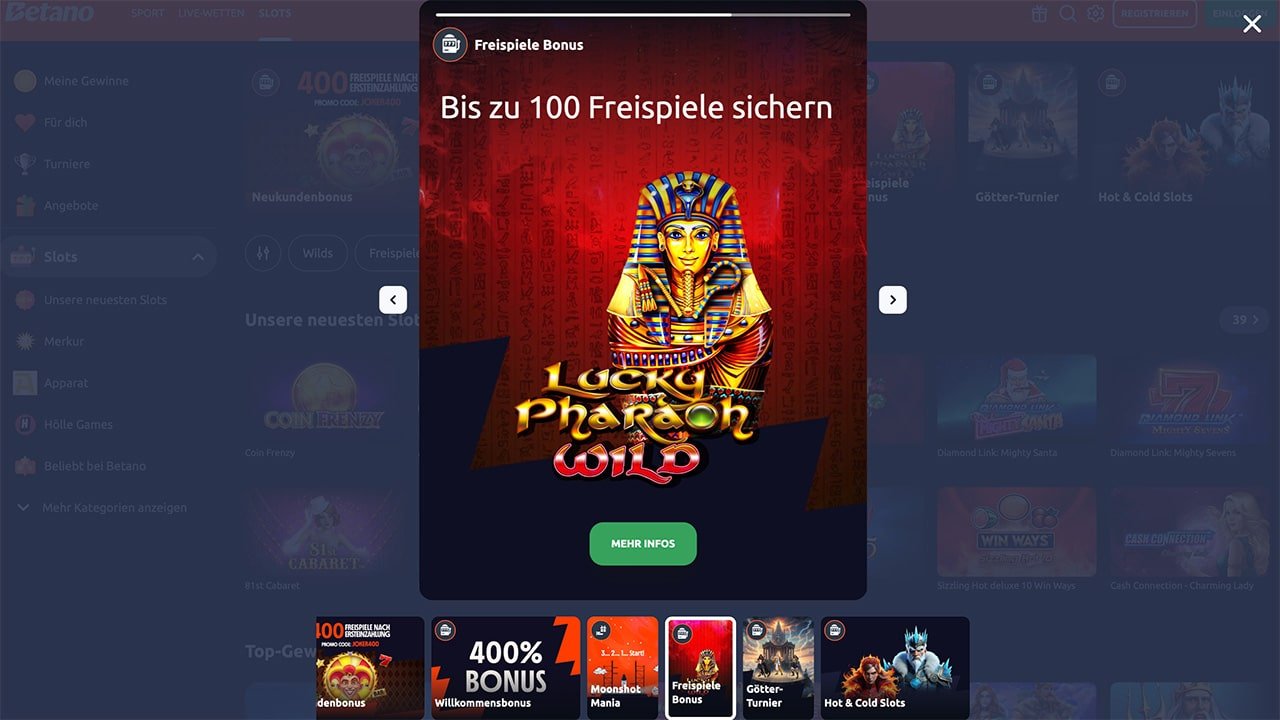 Betano Lucky Pharao Freispiele