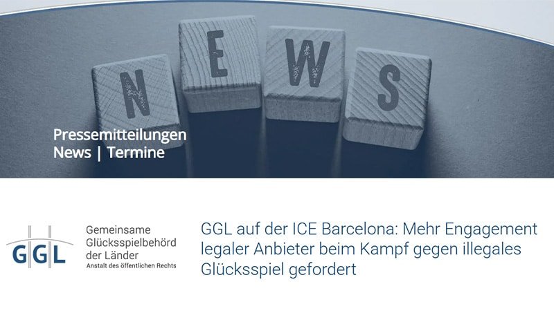 Deutsche Glücksspielbehörde GGL auf Fachmesse ICE 2026 in Barcelona! Deutsche Glücksspielbehörde GGL auf Fachmesse ICE 2026 in Barcelona!