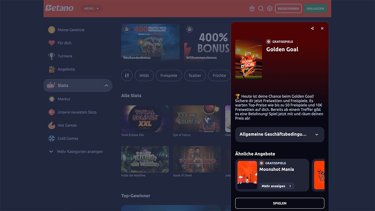 Golden Goal 50 Freispiele Betano