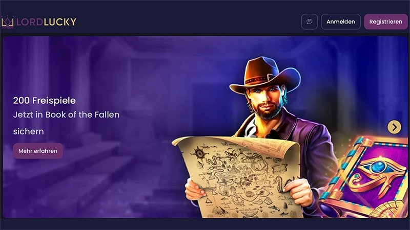 Jetzt 200 Freispiele holen: Book of the Fallen Bonus bei Lord Lucky Casino!