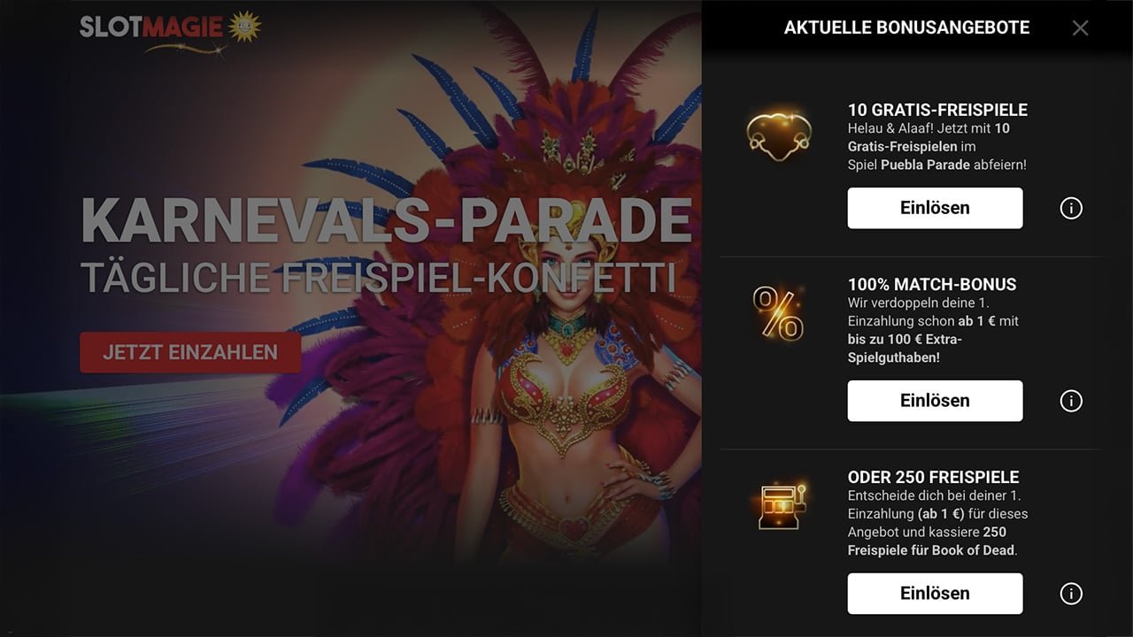 Puebla Parade SlotMagie 10 Freispiele ohne Einzahlung Puebla Parade SlotMagie 10 Freispiele ohne Einzahlung