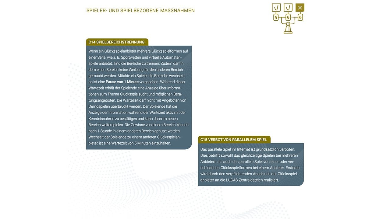 Spielbereichstrennung Verbot von parallelem Spiel Spielbereichstrennung Verbot von parallelem Spiel