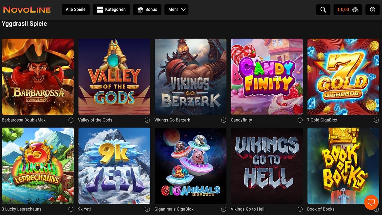NOVOLINE.DE Yggdrasil Spiele