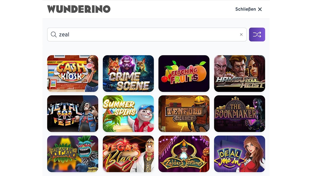 Wunderino Zeal Instant Games Wunderino Zeal Instant Games