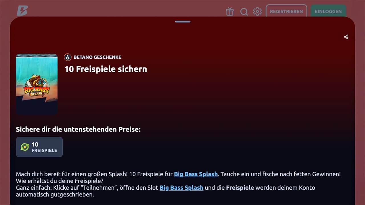 Betano Big Bass Splash gratis spielen
