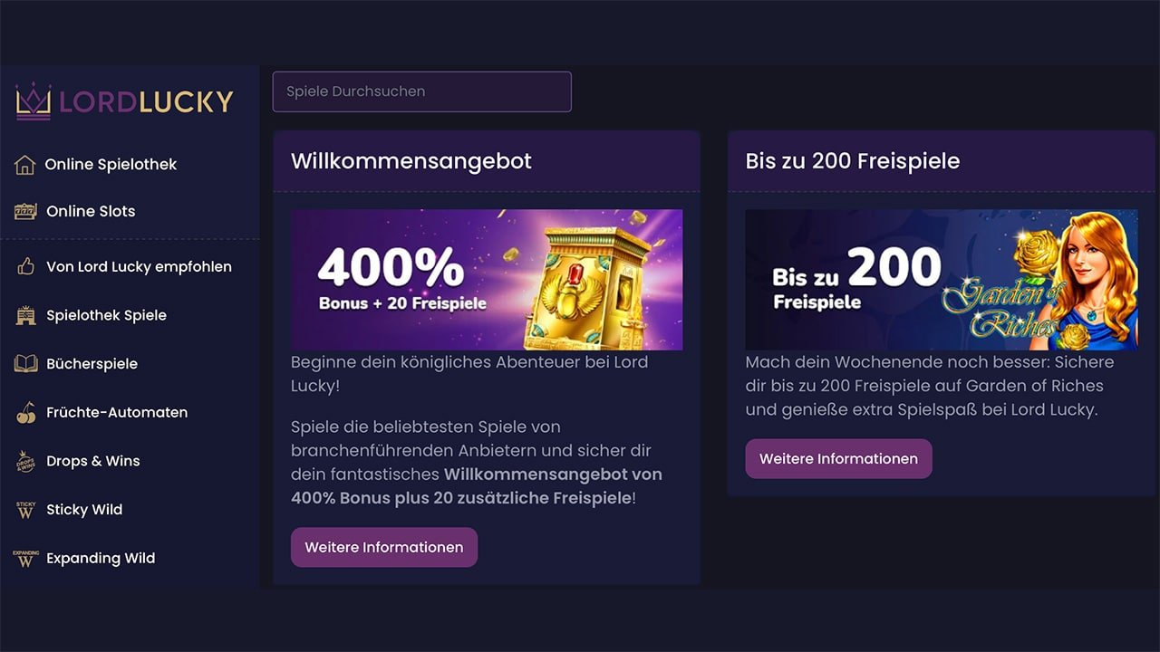 LordLucky Deutschland 200 Freispiele