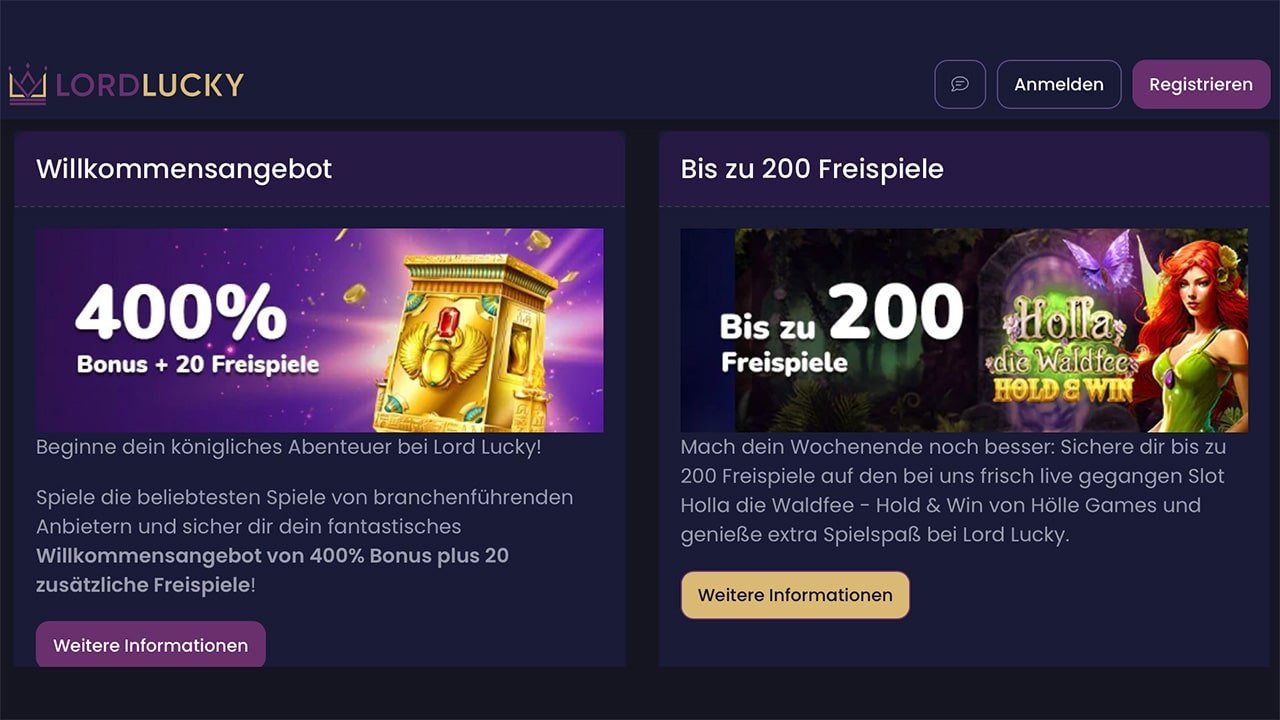 LordLucky Deutschland mit H&ouml;lle Games Freispielen