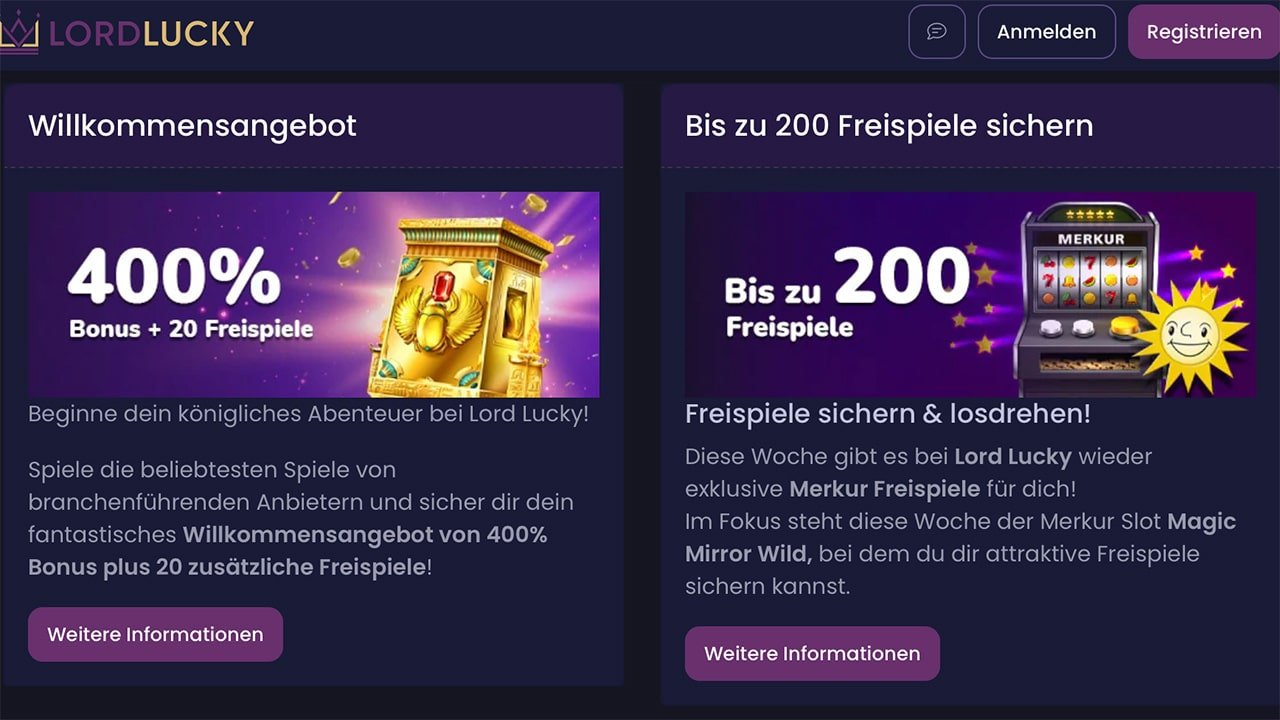 Lordlucky Deutschland mit Merkur Freispiele Magic Mirror