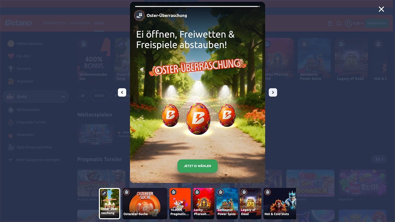 Betano t&auml;gliche Oster-&Uuml;berraschung