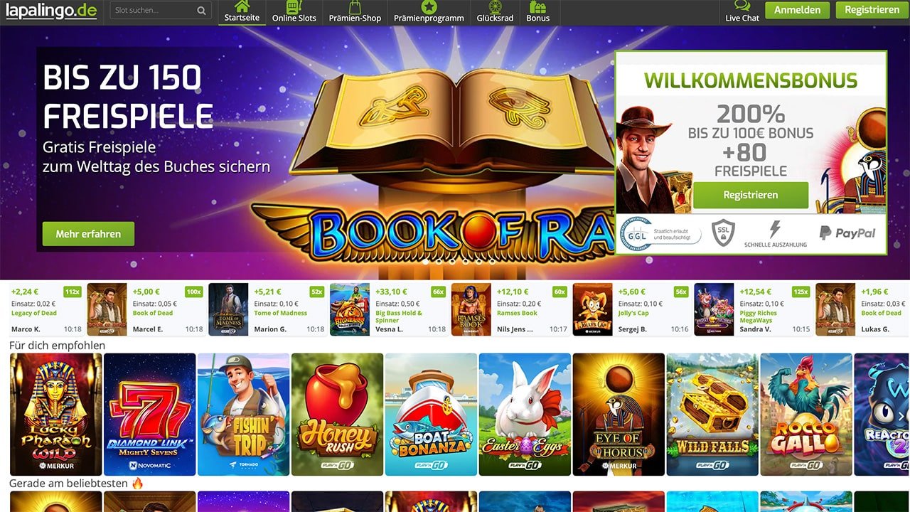 Lapalingo Book of Ra gratis spielen